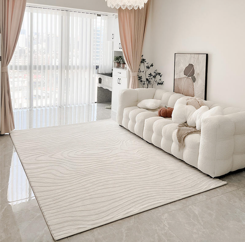 Modern Beige Sofa – Minimalist Contemporary Living Room Couch, Comfortable Upholstered Lounge Furniture