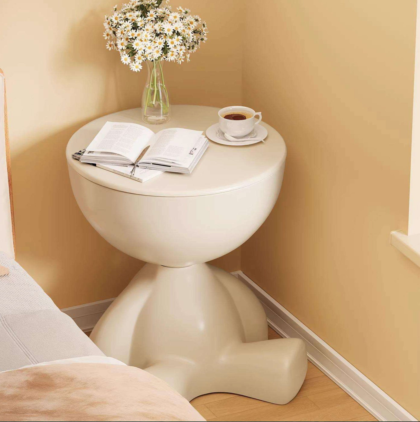 Modern Small Side Table – Minimalist Flat-Top Accent Table for Sofa, Bedroom & Living Room, Space-Saving Bedside Table